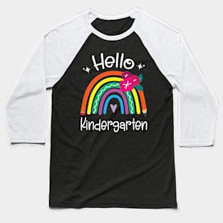 Hearts Pencil Rainbow Student Back School Hello Kindergarten Baseball T-Shirt